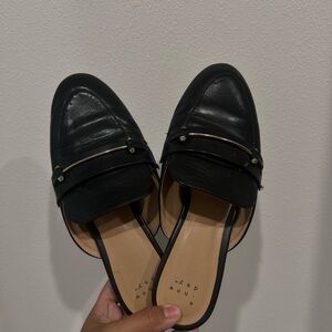 a new day Black Mules with Gold Accent